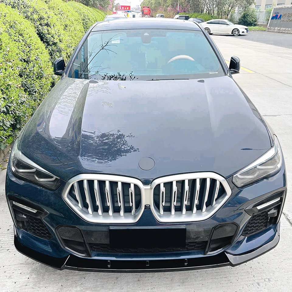 Kit de labio de alerón inferior para parachoques delantero para BMW X6 G06 M Sport 2019-2023 2022 negro Foto 4 de 4
