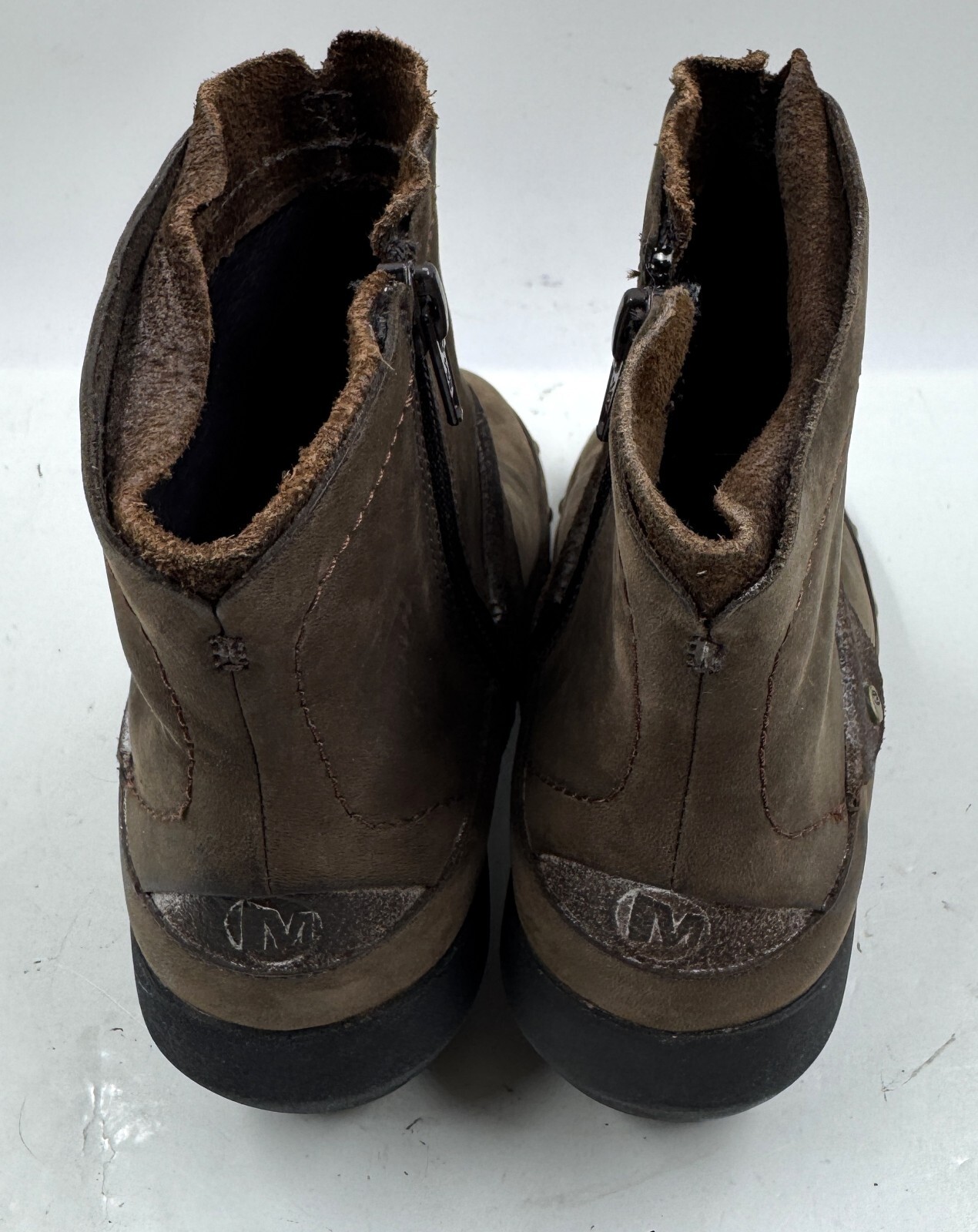 Stivaletti da donna Merrell Luxe Mid 6 5 in pelle cioccolato amaro con zip laterale J68652