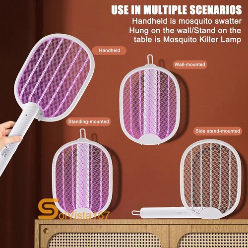 USB Rechargeable Fly Swatter Racket Instant Mosquito Insect Killer Zapper 3500V - Picture 8 of 18