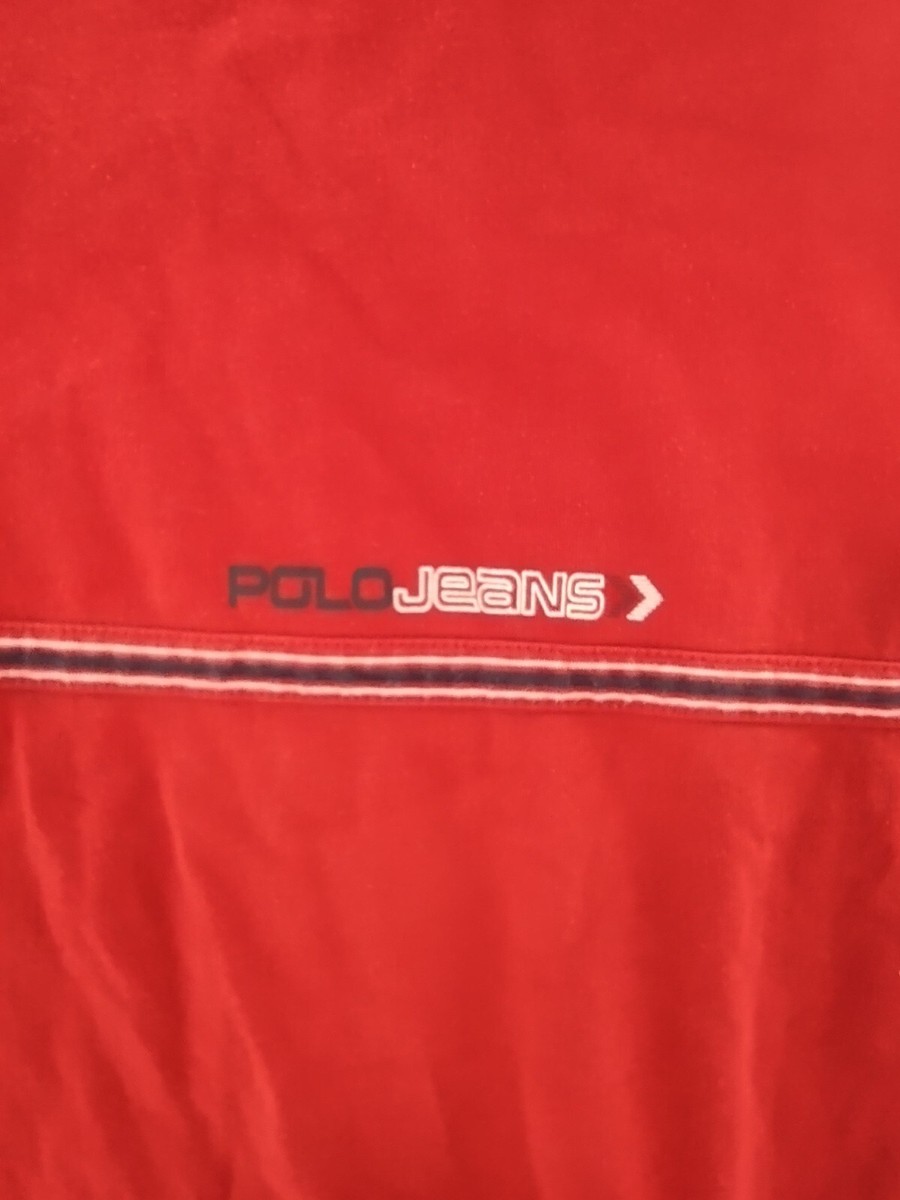 Vintage 90s / Y2K Polo Jeans Ralph Lauren T-Shirt Red Striped XXL