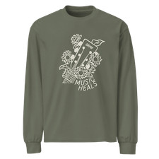 "Bloomin' Guitar Long Sleeve Heavyweight Shirt" - CLEARANCE SALE