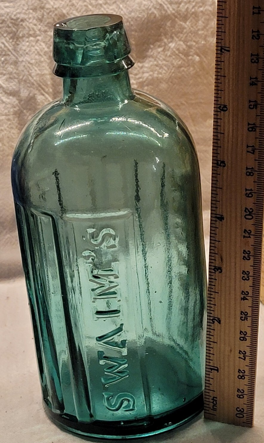 NICE TEAL SWAIM'S PANACEA PHILADA PHILADELPHIA PA BOLD BOTTLE