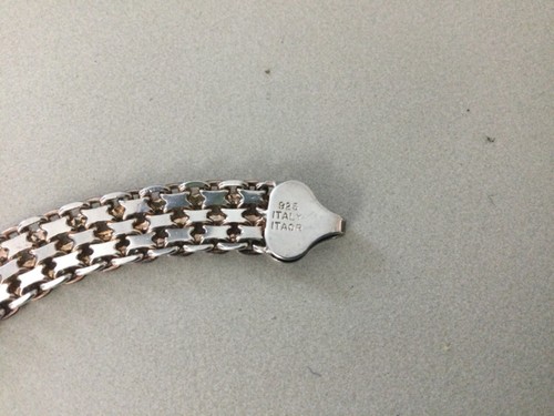 9.5mm Weaved Milor Italy Vintage Italian Riccio Bracelet 925 Sterling Silver - Picture 7 of 11