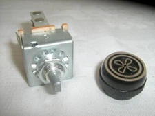 AIR CONDITIONING 3 SPEED BLOWER SWITCH WITH RESISTOR & KNOB, INDAK BRAND  12 VT