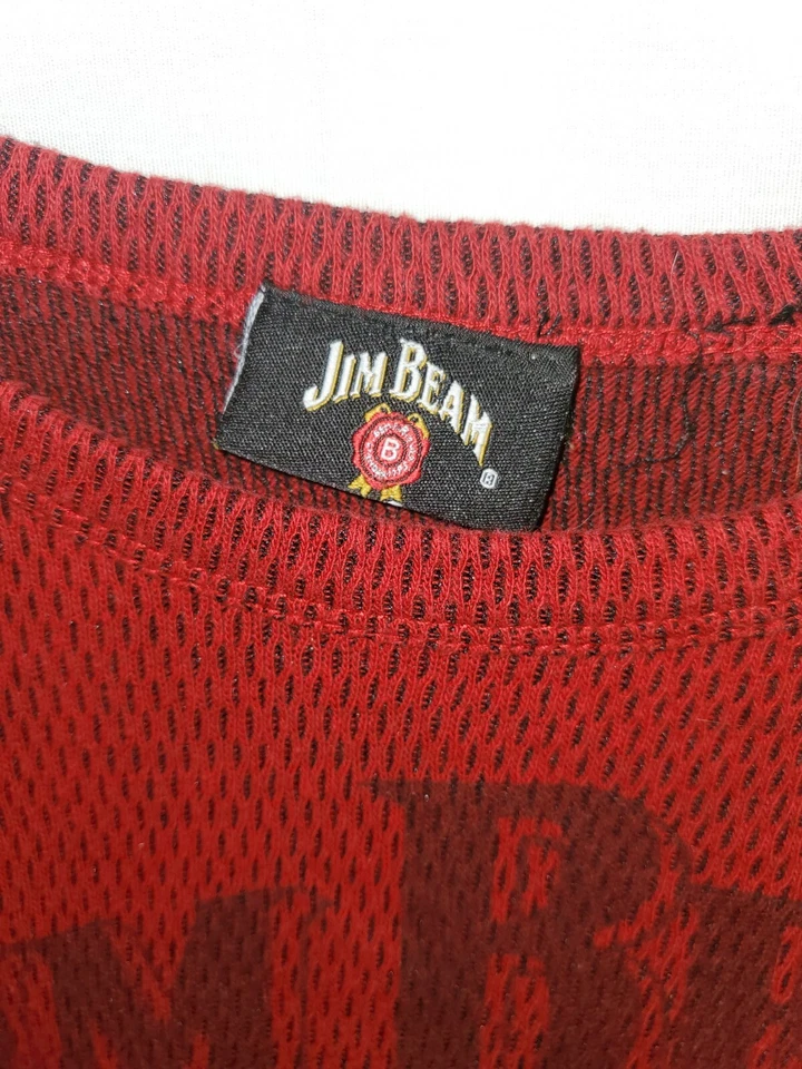 Camisa Jim Beam Para Hombres Talla L Roja Agria Mash Bourban Whisky Rojo Manga Larga Térmica Foto 2 de 4