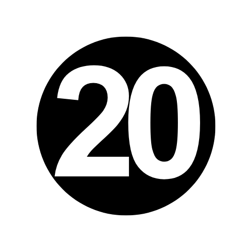 Inventory Control Number 20 Stickers | 2" Round | Self Adhesive | 500 Labels - Picture 1 of 3
