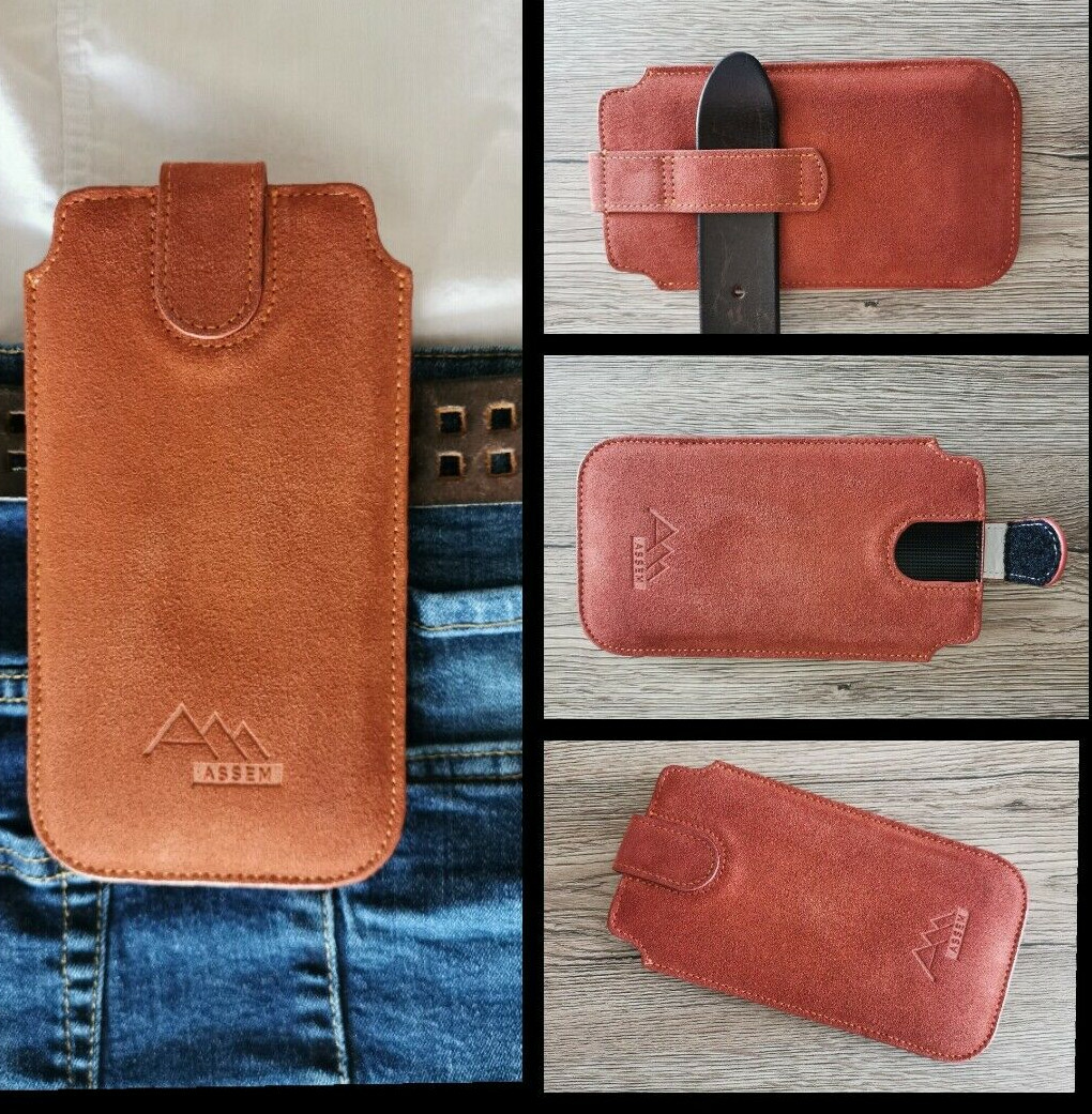 ASSEM echt Leder Gürtel Tasche Schutz Hülle Case cover Bumper Silikon Flip Handy