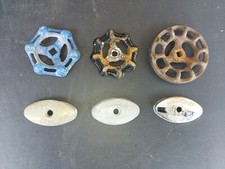 22HH86 ASSORTED FAUCET HANDLES: 3 IRON SQUARE DRIVE, 3 DIECAST SPLINE DRIVE