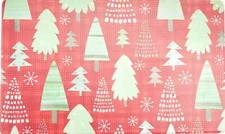 Anti-Fatigue Non Slip Thin PVC Floor Mat (18"x30") CHRISTMAS TREES ON RED, WW