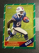 SIGNED FOOTBALL CARD TOPPS CHROME 2013 MARQUISE GOODWIN #33 RC BUFFALO BILLS