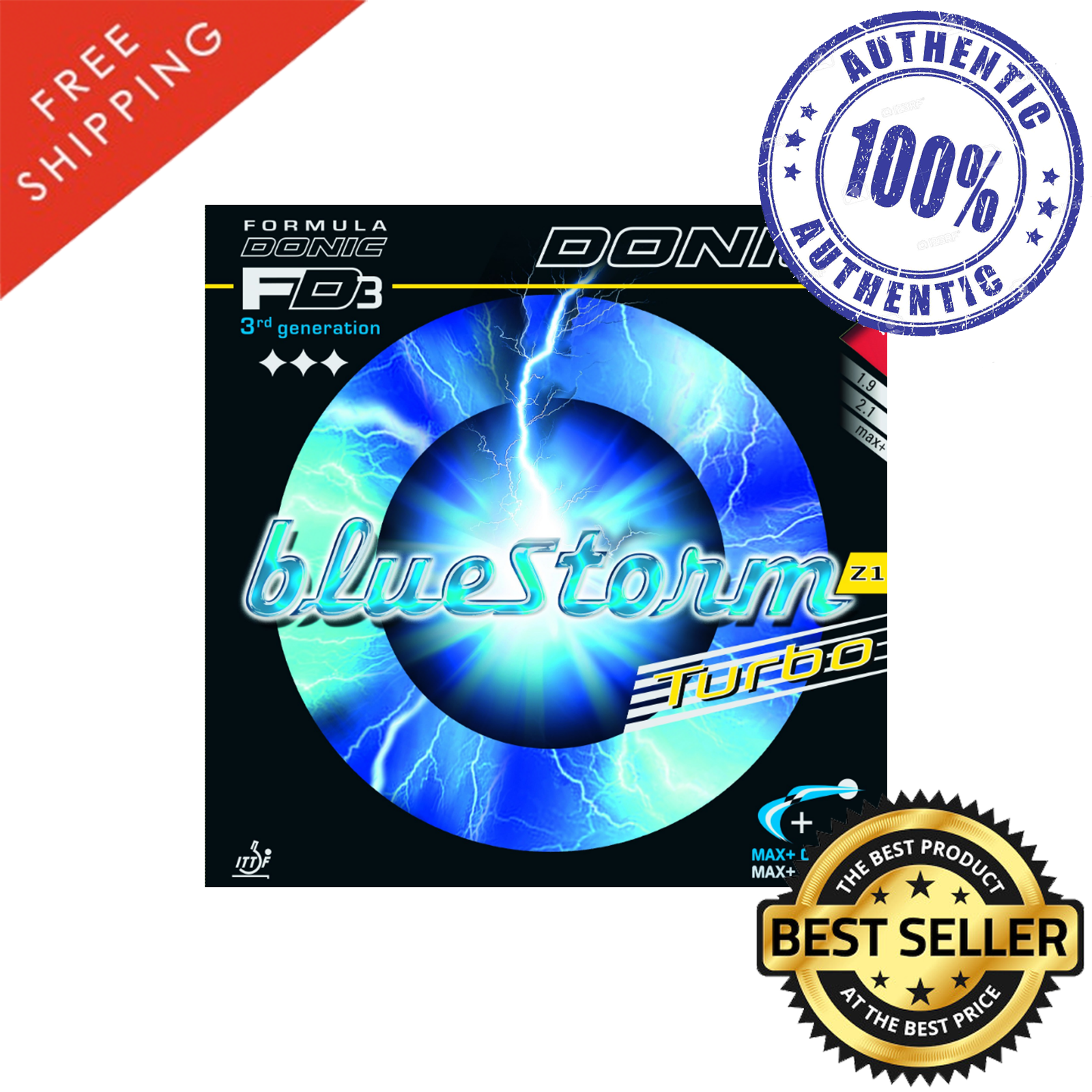 Donic Bluestorm Z1 Turbo Table Tennis & Ping Pong Rubber, Pick Color