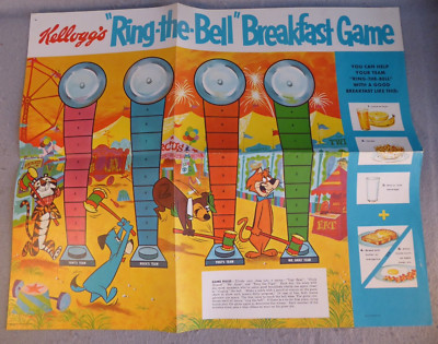 Vintage Kellogg's Ring the Bell Breakfast Game Hanna-Barbera Yogi Bear 1960s Lot