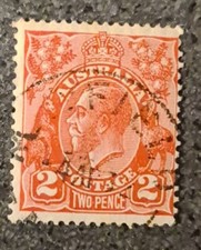Australia King George V Stamp Two Pence 2D Australian Stamp