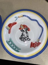 Tiffany Fire Station Plate And Bowl Set. No Chips Or Crazing.