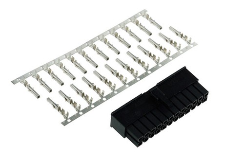 Phobya ATX Power Connector 24Pin Stecker inkl. 24 Pins - Black - Afbeelding 2 van 4