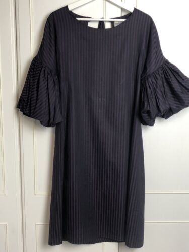 Baum Und Pferdgarten Dress Size 38 UK 12 Purple Black Striped Bell  Sleeve Party - Picture 1 of 14