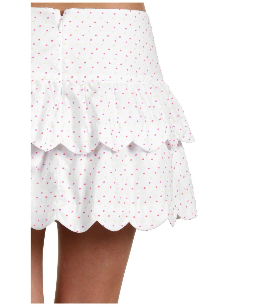 [M me eme]新品Lily dot tiered frill skirt Lilly Pulitzer Cuddy Polka Dot Clip Dot Poplin Scalloped Tiered