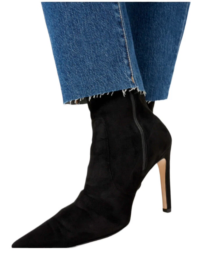 Calcetín botín Good American The Icon para mujer 8,5 negro punta puntiaguda aguja Foto 3 de 4