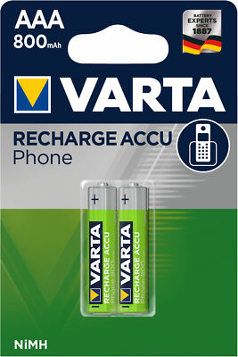 10 x Varta T398 Phone Power Akku AAA Micro HR03 1,2V 800mAh DECT Telefon