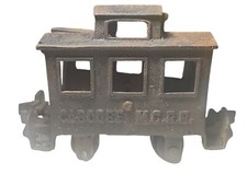 Antique Cast Iron Jones Bixler Caboose M.C.R.R. Midwest Central Railroad Train