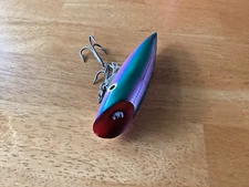 VINTAGE LUHR JENSEN J PLUG Purple and Green Scaled Silver Belly (4 5/8”) w/Hooks