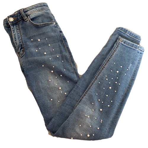 Jeans Stradivarius tg.40/42, elasticizzati. Con perle. Vita alta.Nessun  difetto. | eBay