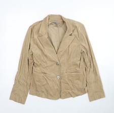 Tcm Womens Beige Jacket Blazer Size 12 Button