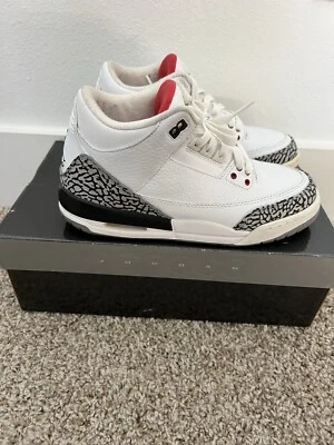 Great Condition! Nike Air Jordan Retro 3 White Cement 398614-105 GS 5.5 2011 - image 1 of 4
