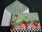 2 UNUSED small vintage greeting cards Mary Engelbreit BLANK Watering Can Flowers — photo 6