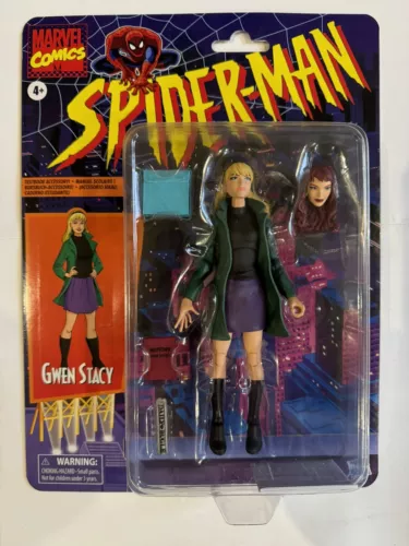 Marvel Legends Gwen Stacy with Mary Jane Head Spider-Man Retro Card