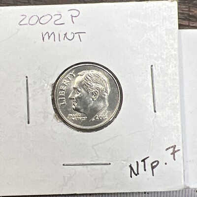 2002 P Roosevelt Dime Coin - In 2x2 - Marked Mint  FREE SHIPPING    Lot - NTp.7