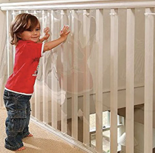Kidkusion Indoor/Outdoor Banister Guard, Clear, 15'