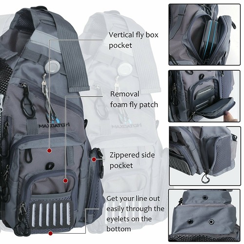 Maxcatch Fly Fishing Mesh Vest (Vest / Sling Pack / Backpack) Adjustable Size - Picture 17 of 40