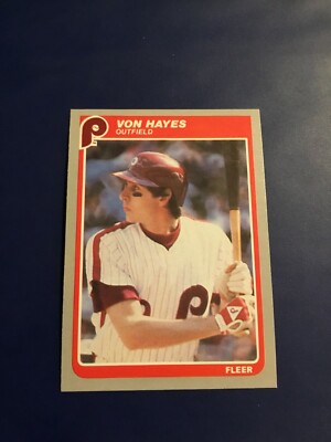 1985 Fleer # 253 VON HAYES Philadelphia Phillies Great Baseball Card ! 