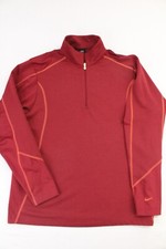 Nike Golf Fit Therma 1/4 Zip Warm Fleece Pullover Red Men's Size Large