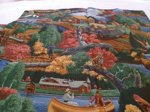 Set Of 4 Northwoods Napkins Green Cloth Table Linens Lodge Cabin Hunting Woods - Picture 12 of 20