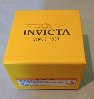 Invicta Men's Chronograph Tachymeter Black/Gold Dial White Rubber Band w/ Box