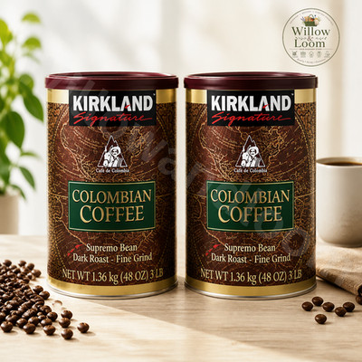 Pack Of 2 Kirkland Signature 100% Colombian Coffee Supremo Bean Dark Roast 6 lb