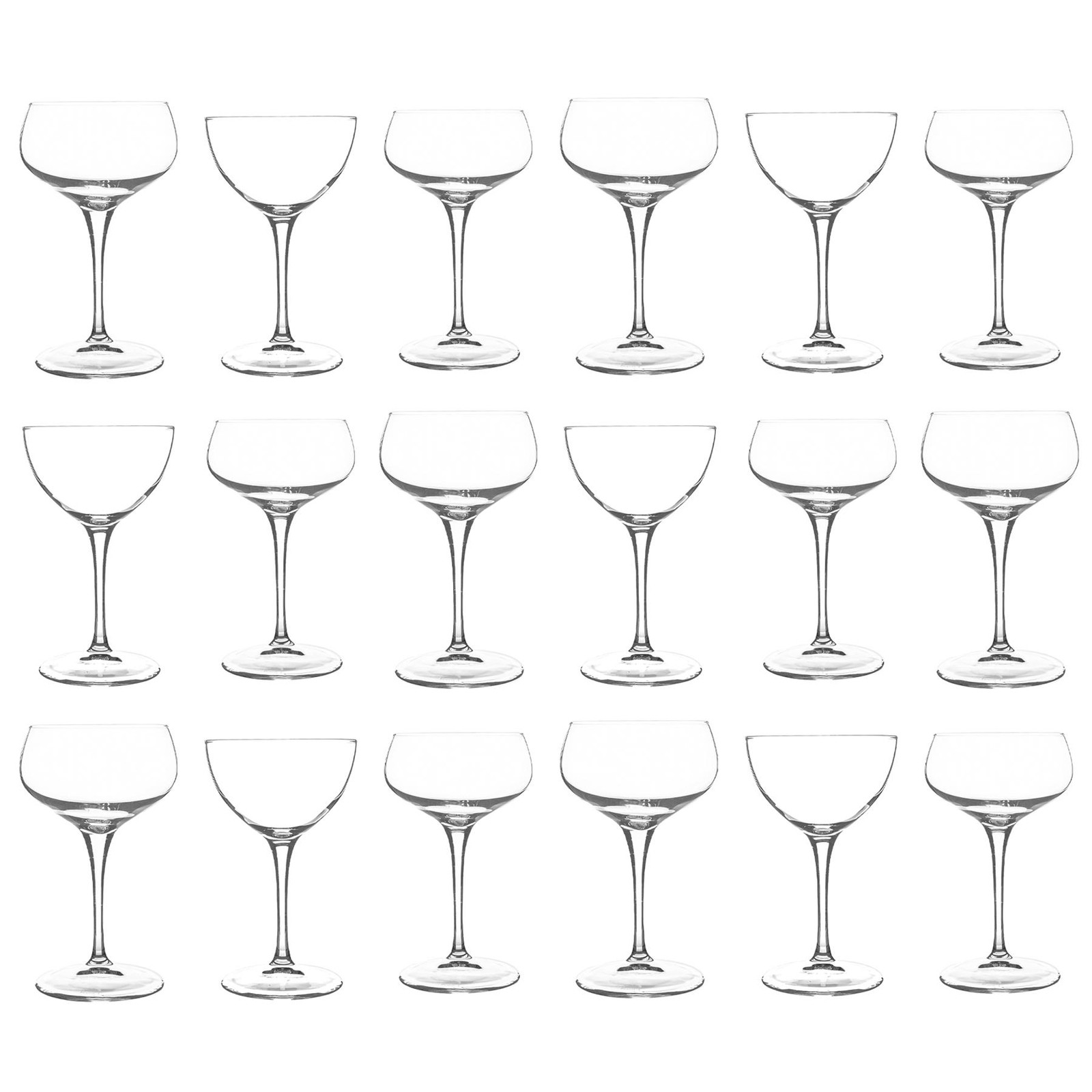 18 Piece Bartender Cocktail Glassware Set - 0cm - Clear