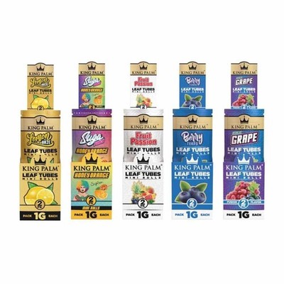 2 KING PALM Mini Size Natural Slow Burning Blunt Cones 1g