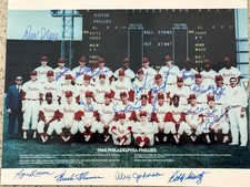 1964 PHILADELPHIA PHILLIES 19 SIGNED AUTOGRAPHED 8x10 TEAM PHOTO GENE MAUCH