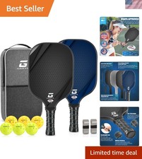 Pickleball Paddles Set of 2/4, USAPA Approved Carbon Fiber Surface Pickle Bal...