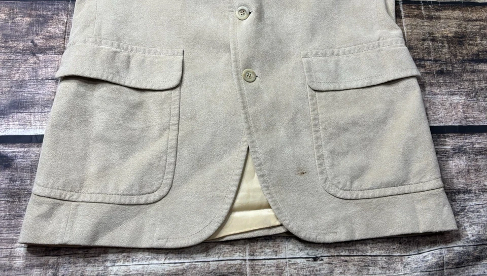 Blazer Chaqueta Abrigo Deportivo Kingsridge Imperial Gamuza Años 80 Para Hombre 40R Beige De Colección Foto 4 de 4