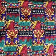 VTG 1993 Sykel Bold Baroque Rococo Gold Red Green Purple Fabric Paneled