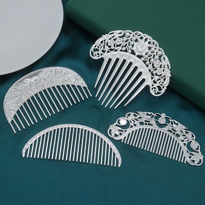 Chinese Hairpin Retro Hanfu Dish Hairpin Hair Ornament Hollow Carved Hair Comb-y