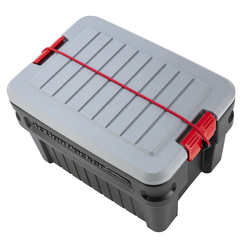 24 Gallon Heavy Duty Lockable ActionPacker Storage Bin with Lid - Black