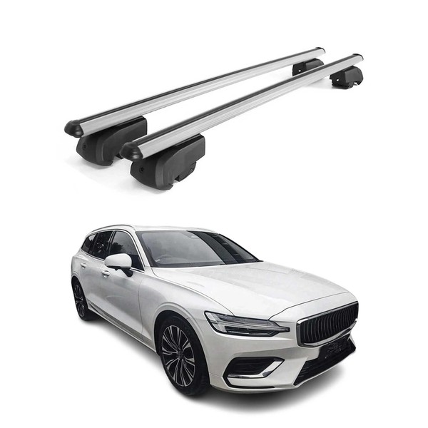 DachträGer GepäCkträGer FüR Volvo V60 2019-2026 QuerträGer ABE Alu Grau 2X-image