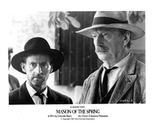 Actors Daniel Auteuil Yves Montand a scene Manon of the Spring 1986 Old Photo