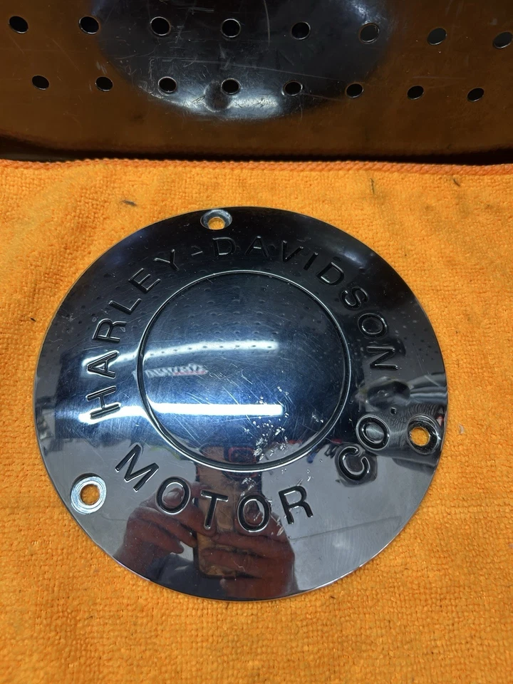 70 - 98 Harley-Davidson 3 Hole Derby Cover OEM SHOVELHEAD FLH BIG TWIN EVO DC14 - Image 2 of 4