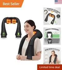 Cordless Shiatsu Neck & Shoulder Massager with Heat - Ultimate Relaxation